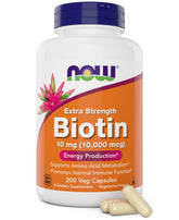 NOW Foods Biotin 10,000 mcg bottle – 200 count
