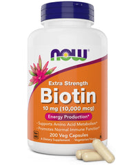 NOW Foods Biotin 10,000 mcg bottle – 200 count