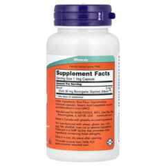 Now Foods Boron 3mg 100 Caps bottle label back view