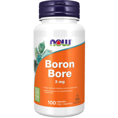 NOW Foods Boron 3 mg bottle label