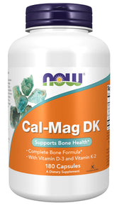 NOW Foods Cal-Mag DK capsules bottle, 180-count