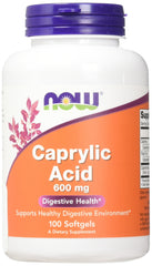 Now Foods Caprylic Acid 100 sgels Pack of 2 bottle front view