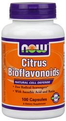 Packaging and bottle of Now Foods Citrus Bioflavonoid 100 count
