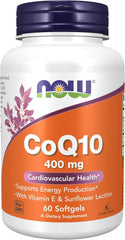 Now Foods CoQ10 400 mg, 60 Softgels bottle