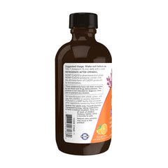 NOW Foods CoQ10 Liquid orange-label bottle highlights natural flavor option.