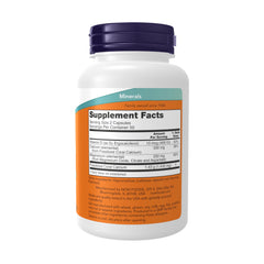 Close-up of supplement ingredients highlighting calcium, magnesium, and vitamin D