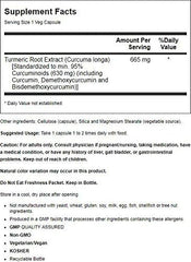 NOW Foods Curcumin Ext 95% 700mg bottle label and UPC