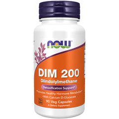 NOW Foods DIM 200 90 Veg Capsules bottle front