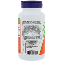 NOW Foods EGCG label close-up shows Non-GMO verification and trusted quality