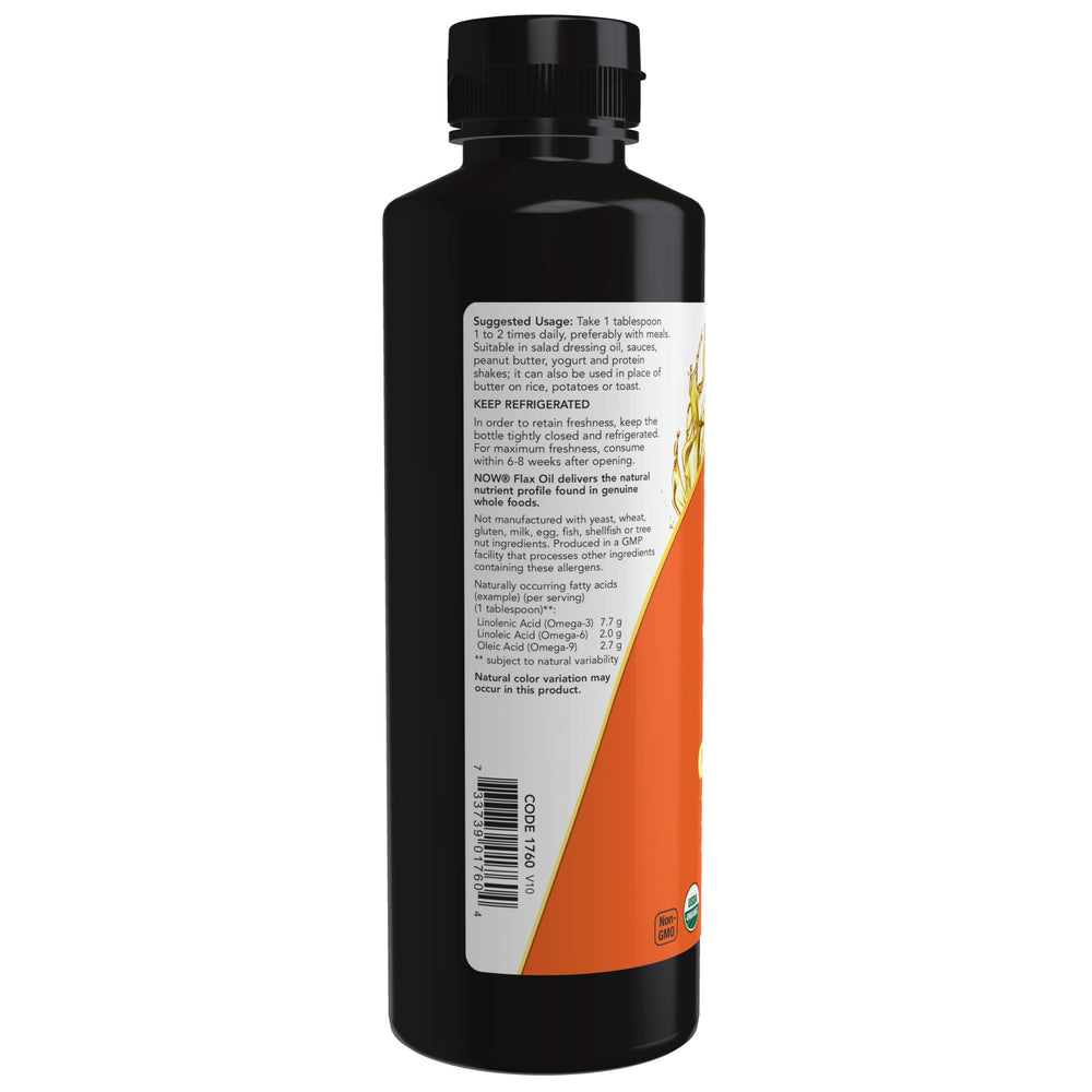 Flax seed oil used in salad dressing and recipes