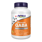 NOW Foods GABA Orange Flavor chewables bottle – front view