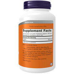 NOW Foods GABA powder 6 oz back label
