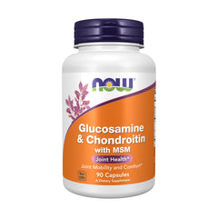 NOW Foods Glucosamine & Chondroitin with MSM bottle and label