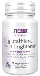 NOW Foods Solutions Glutathione Skin Brightener with Ceramosides bottle front label