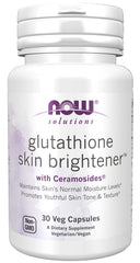 NOW Foods Solutions Glutathione Skin Brightener with Ceramosides bottle front label