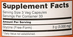 NOW Foods Glycine bottle and cap
