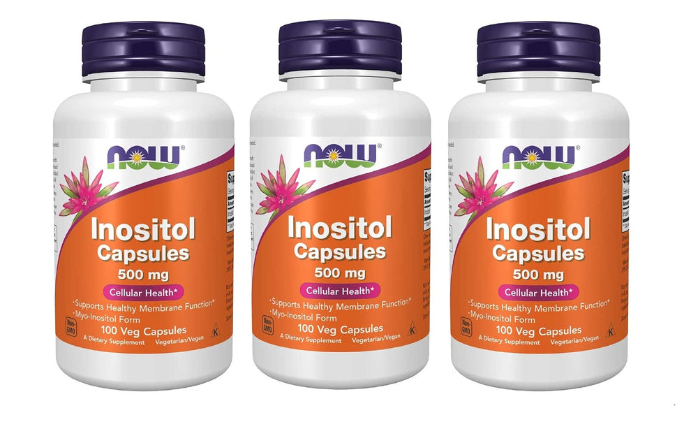 NOW Foods Inositol 500mg packaging and bottle on display