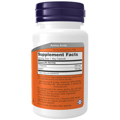 Close-up of NOW L-Theanine 200 mg with Inositol capsule