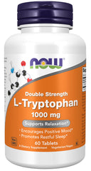 NOW Foods L-Tryptophan 1000 mg Double Strength bottle front