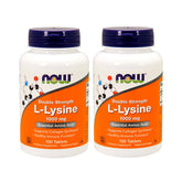 NOW Foods L-Lysine 1000mg bottle with dual-pack packaging