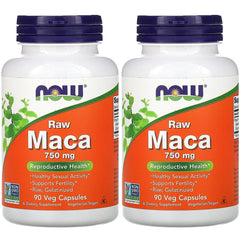 Now Foods Maca Raw 750 mg 2-Pack – 90 Veggie Caps bottle front