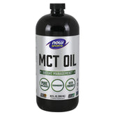 NOW Foods MCT 100% Oil bottle, 32 fl oz - front view