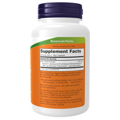 Close-up of NOW Foods Milk Thistle 750 mg capsules