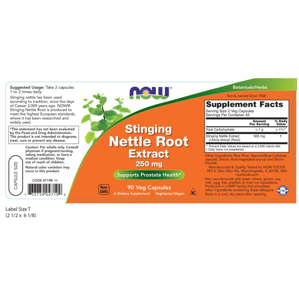 NOW Foods Nettle Root capsules close-up illustrating daily wellness use