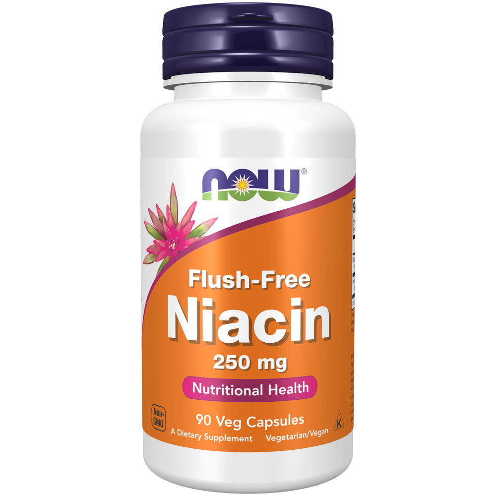 NOW Foods Niacin 250 mg Flush-Free bottle front label