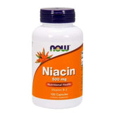 NOW Foods Niacin 500 mg - 100 capsules bottle (front view)