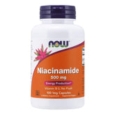 NOW Foods Niacinamide 500mg Vitamin B-3 capsules bottle and label