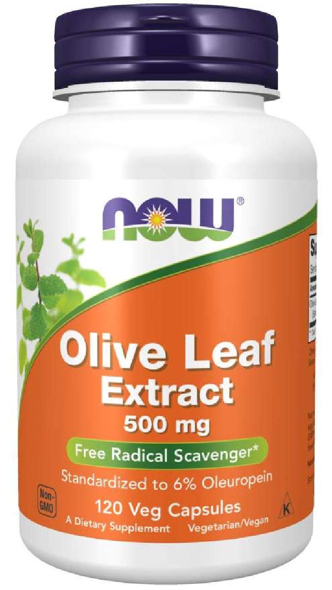 Now Foods Olive Leaf Extract 500 mg bottle with 120 Veg Capsules