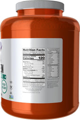 NOW Foods pea protein scoop highlighting convenient serving for post-workout shakes