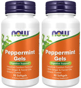 Now Foods Peppermint Gels with Ginger & Fennel Oils packaging