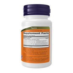 NOW Foods Probiotic-10 bottle back label with 50 Billion CFU and ingredients