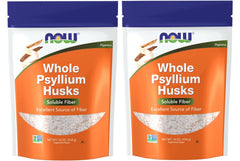 NOW Foods Psyllium Husks Whole 16 oz Pack of 2 - front view