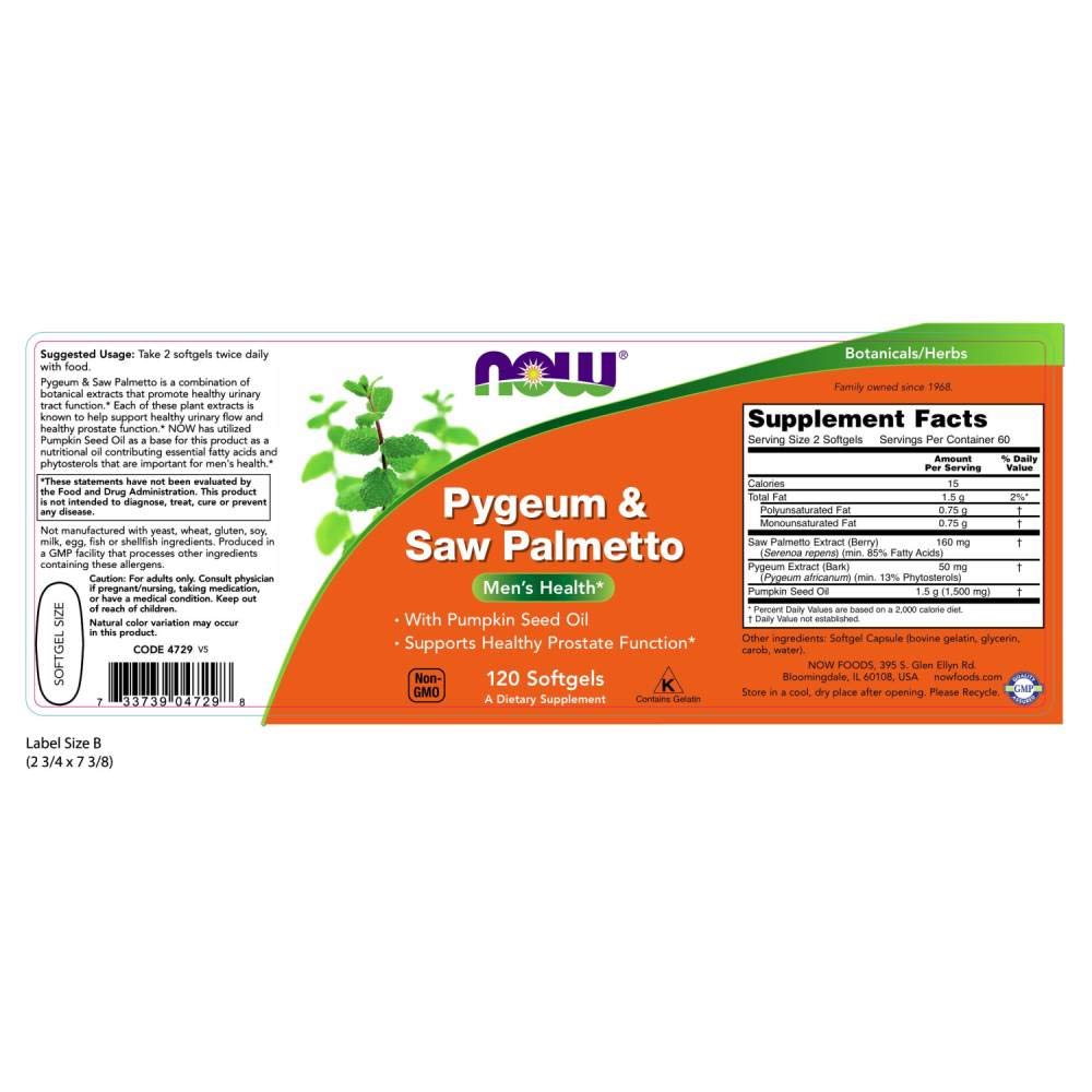 Close-up of Pygeum & Saw Palmetto softgels