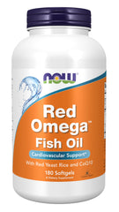 NOW Foods Red Omega CoQ10 bottle supports cardiovascular wellness