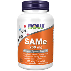 NOW Foods SAMe 200 mg bottle – front label