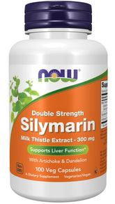 NOW Foods Silymarin 2X 300 mg Milk Thistle 100 VCAPS bottle