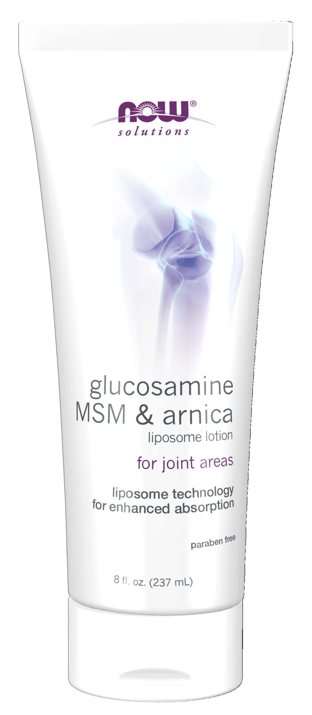 NOW Foods Solutions Glucosamine MSM Arnica Liposome Lotion bottle 8 oz