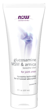 NOW Foods Solutions Glucosamine MSM Arnica Liposome Lotion bottle 8 oz