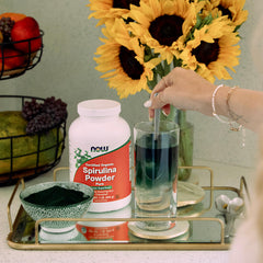 NOW Foods Spirulina Powder packaging with organic labels