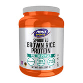 NOW Foods Sprouted Brown Rice Protein Powder in a jar supports allergy-friendly shake routines
