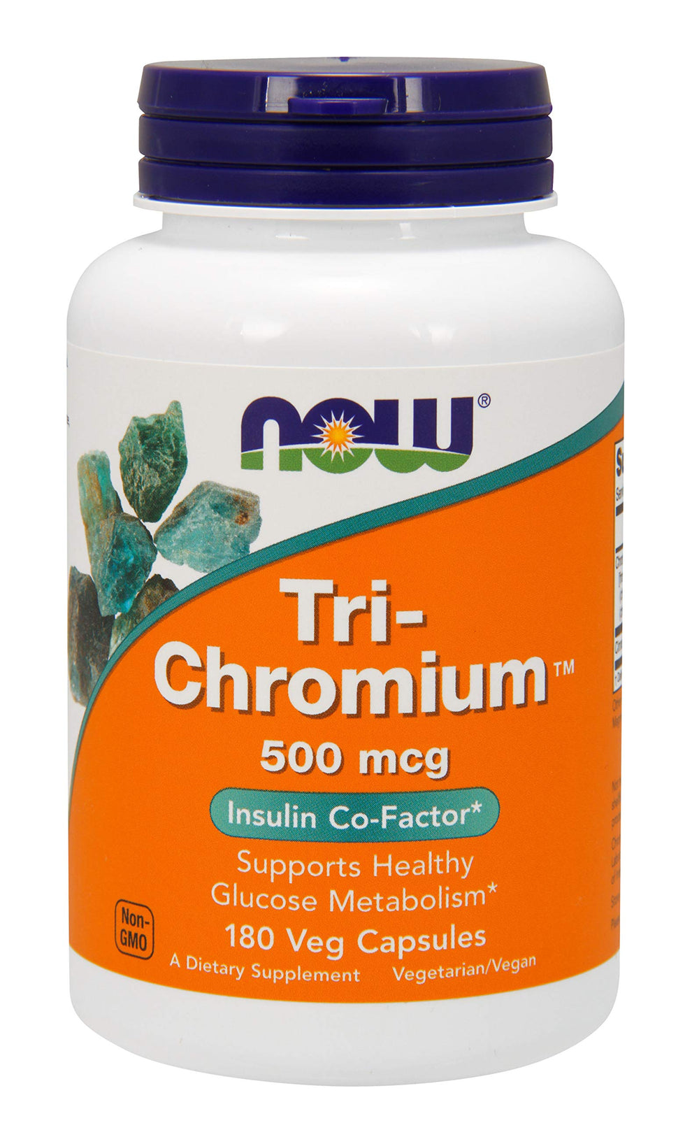 NOW Foods Tri-Chromium 500 mcg bottle on white background