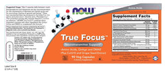 Now Foods True Focus bottle with capsules - side view