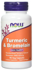 NOW Foods Turmeric & Bromelain bottle label