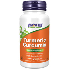 NOW Foods Turmeric Curcumin bottle with 60 veggie capsules