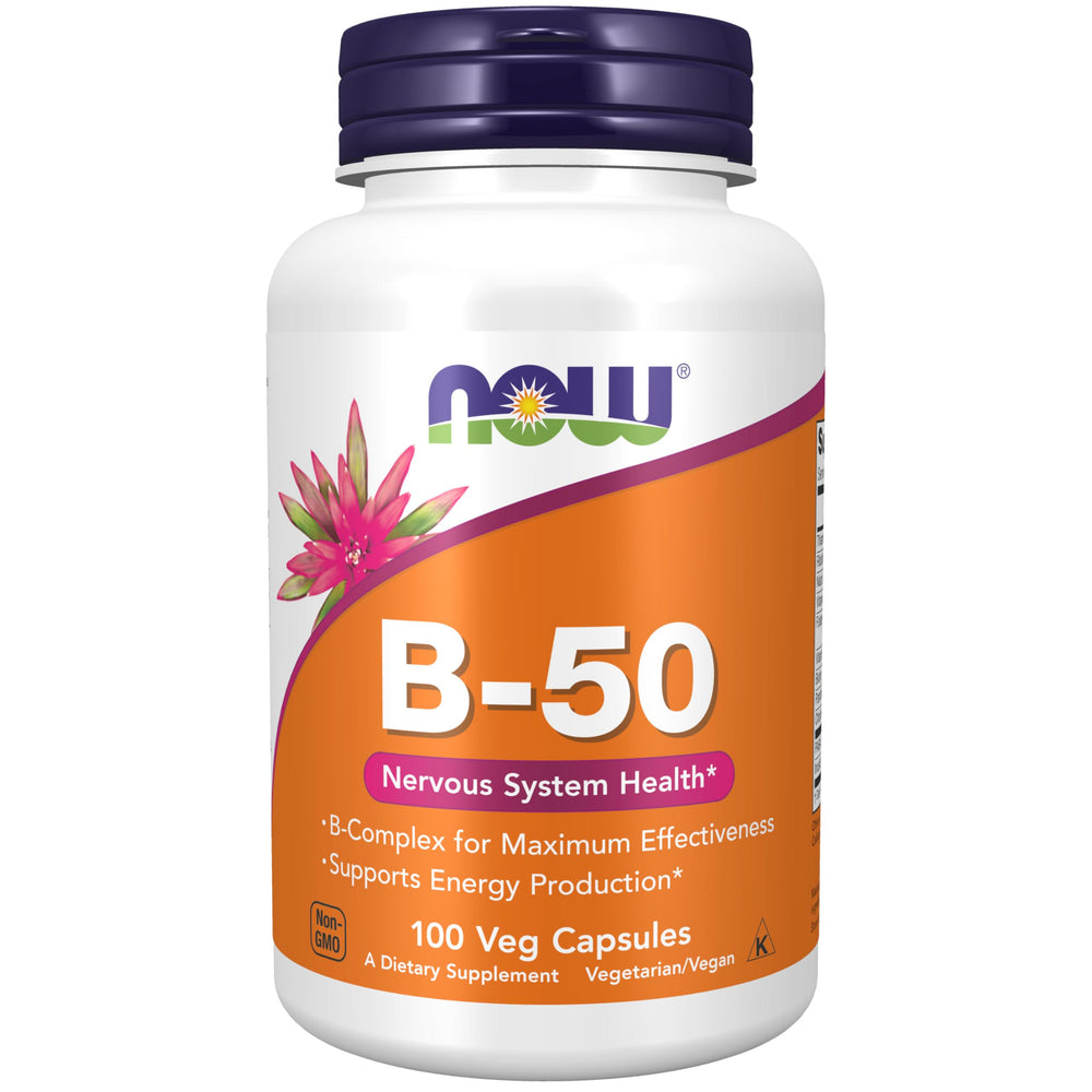 NOW Foods Vitamin B-50 mg capsules bottle (hero image)