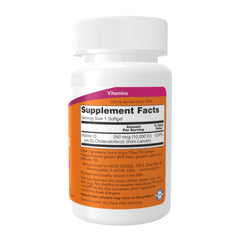 Close up of NOW Foods Vitamin D-3 softgels
